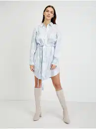 Light blue tie-dye shirt dress Shonda - Women
