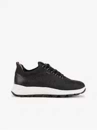 Black women's sneakers with leather details Spherica - Women's