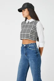 Women's Black Plaid Shirt