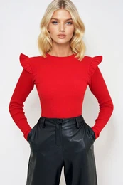 Women's turtleneck Trend Alaat Stili Ruffle