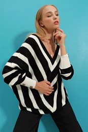 Dmsk svetr Trend Alaat Stili Zebra