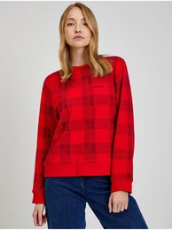 Red Checkered Sweatshirt Jeans Holiday - Ladies