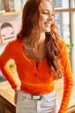 Oranžna Topi Rebrast za dame image