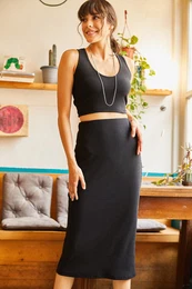 Women's Black Bottom Top Lycra Camisole Suit