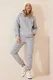 Happiness İstanbul Women''''s Gray Melange Hooded Fleece Tracksuit Set