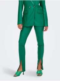 Green Women's Leatherette Leggings with Slits Papaya - Women