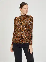 Brown Women's Patterned T-Shirt Paisy - Women