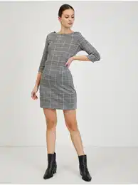Grey ladies checkered dress - Ladies