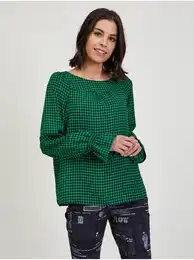 Green Women's patterned blouse - Ladies