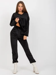 ern hladk velurov halenka s vstihem