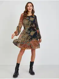 Black-brown women's patterned dress - Women