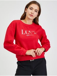 Red Women's Loose Sweatshirt - Women