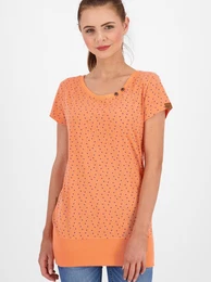 Orange women's patterned long T-shirt - Women's