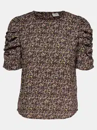 Black-purple floral blouse Mia - Ladies