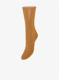 Women's orange patterned socks Hello - Women
