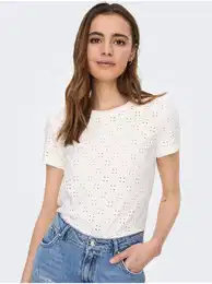 White women's patterned t-shirt Cathinka - Women's