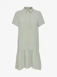 Light gray shirt dress with frills Lion - Women