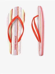 Pink and red striped flip-flops Selma - Women