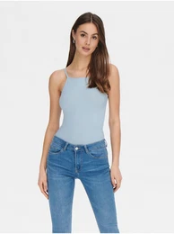 Light blue ribbed tank top Fransiska - Women