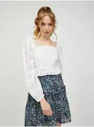 Bl drovan cropped halenka s balonovmi rukvy Naima - Dmsk