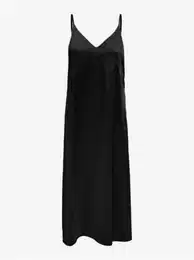 Black Ladies Satin Midisat Shoulder Dresses Cosmo - Ladies