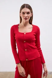 Gustova kvadratna ovratnica Camisole bluza - rdea