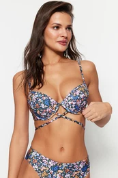 cvetlini vzorec Balconette kravata Bikini Top