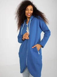 Tmav modr basic dlouh mikina na zip od Stunning