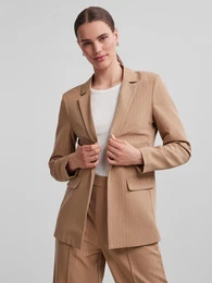 Light Brown Women's Striped Blazer Bossy - Women's
