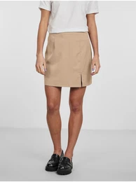 Beige Ladies Mini Skirt with Slit Thelma - Women