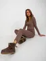 Rjava Bootcut Velvet Hlače za dame image