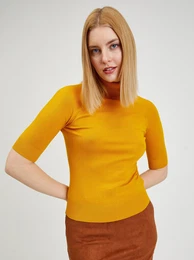 Yellow Ladies Short Sleeve Sweater - Women