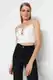 Trendyol Ecru Crop Lined Sequin Bridal Blouse with Window/Cut Out Detail and Accessories