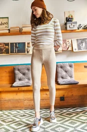 Women's Stone Thick Ribbed Corduroy Rayon Leggings