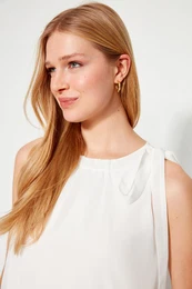 Ecru Halterneck Tkan Halenka