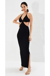 Women's Black Camisole with Open Waist Dress