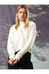 ahika Ercmen X - pulover s kapuco, prevelik pleteni pulover