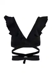 rni trikotnik Flounce Bikini Top