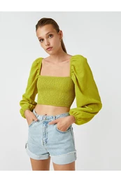 Gipe Detail Crop Blouse Modal