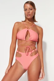 Pink Halter Neck dodatek Bikini Top