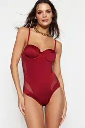 enske enodelne kopalke Tulle Detailed