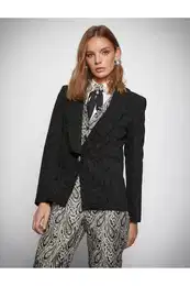 Melis Aazat X - Jacquard Pocket Detailed Blazer Jacket