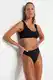 Trendyol Black Thong visok pas Bikini dno z visokimi nogami