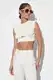 Trendyol Ecru Crop Knitwear Window/Cut Out Detailed Blouse