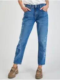 Modr dmsk vzorovan zkrcen straight fit dny Violet - Dmsk