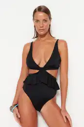 Black V-Neck alternativno nosite obiajne kopalke za noge