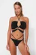 Trendyol črni naramniki cevi za bikini z visokimi nogami