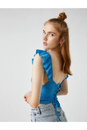 Bustier Sweetheart Collar Ruffled