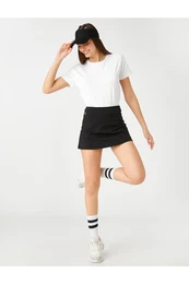 Crop Sports T-Shirt Short Sleeve Crew Neck Soft Textured