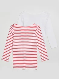 T-shirts with 3/4 sleeves, 2pcs - Women